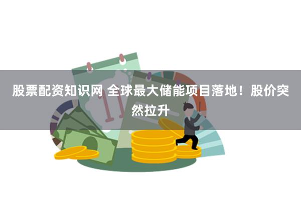 股票配资知识网 全球最大储能项目落地！股价突然拉升